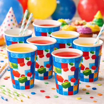 Lego Blocks Theme Party Paper Cups - 10PC