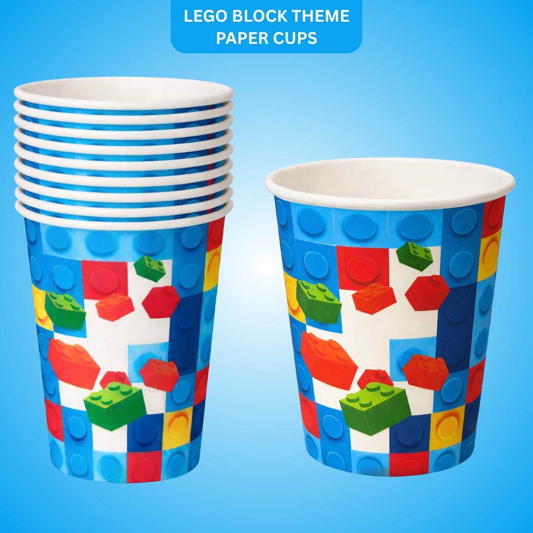 Lego Blocks Theme Party Paper Cups - 10PC
