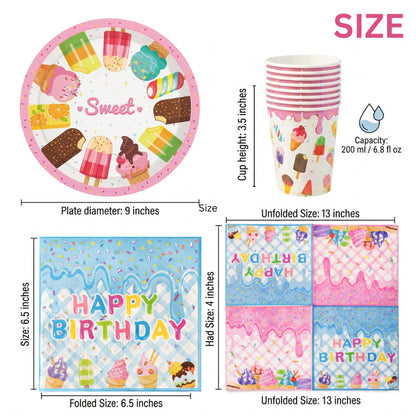Sweet Candy Theme Tableware Set - Pack of 40