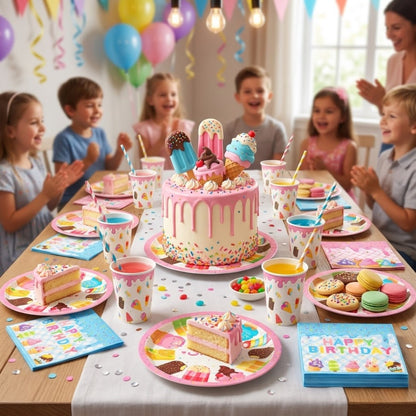 Sweet Candy Theme Tableware Set - Pack of 40