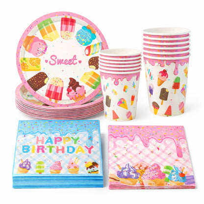 Sweet Candy Theme Tableware Set - Pack of 40