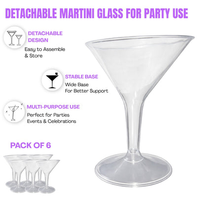 Martini Glasses Clear - 6PC - 100ML