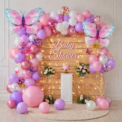Butterfly Balloon Decoration Set Pink & Purple – 100 PCS | Butterfly Theme Balloon Arch Kit for Girls Birthday