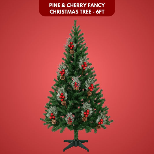 Pine Christmas Tree Green - 6FT with Cherry & Pine Tree Inserts