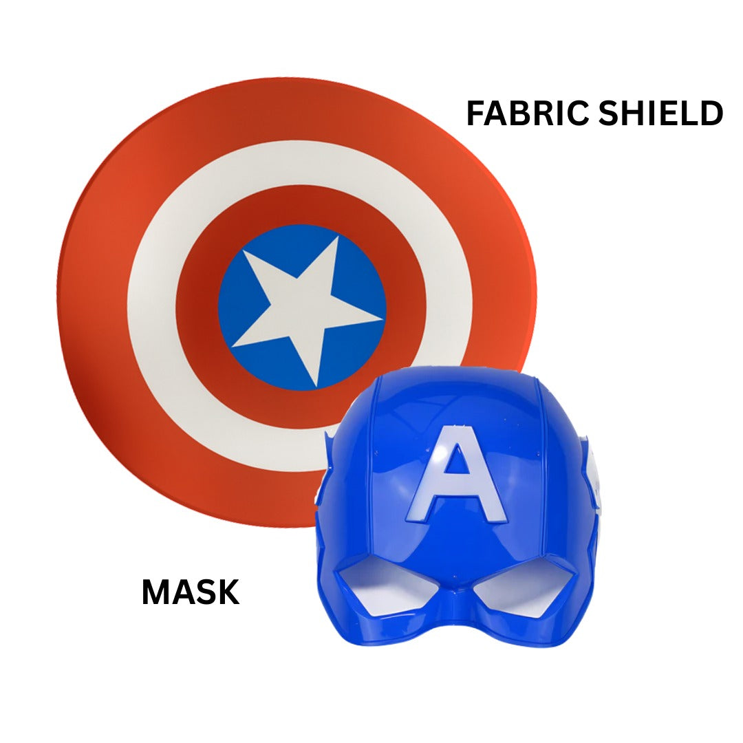 Captain America Muscular Costume with Face Mask & Shield for Kids