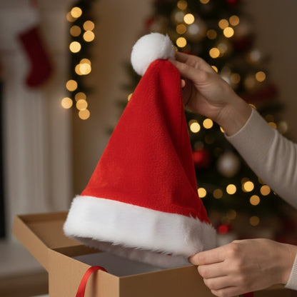 Plush Santa Christmas Hat for Adults