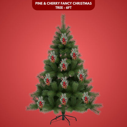 Pine Christmas Tree Green - 6FT with Cherry & Pine Tree Inserts