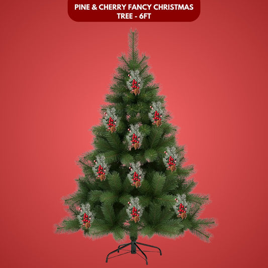 Pine Christmas Tree Green - 6FT with Cherry & Pine Tree Inserts
