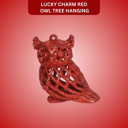Lucky Charm Owl Tree Hanging Red - 1PC