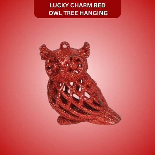 Lucky Charm Owl Tree Hanging Red - 1PC