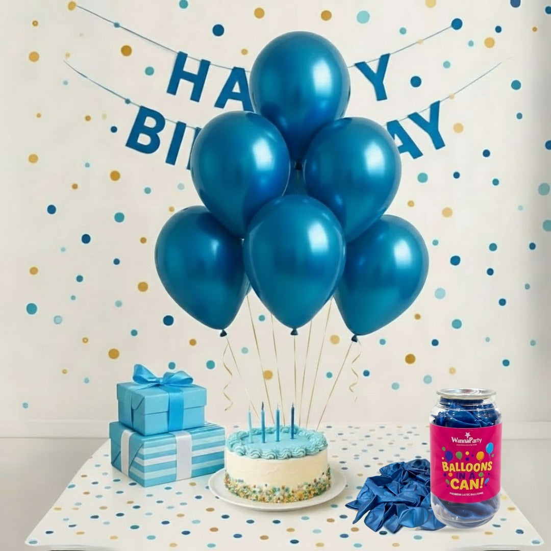 Chrome Blue Premium Latex Balloons 10" - 20PC