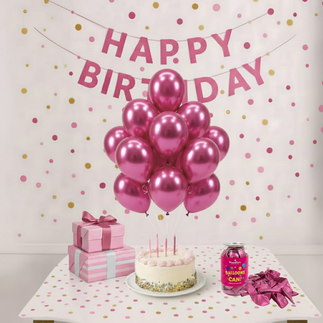 Chrome Hot Pink Premium Latex Balloons 10" - 20PC