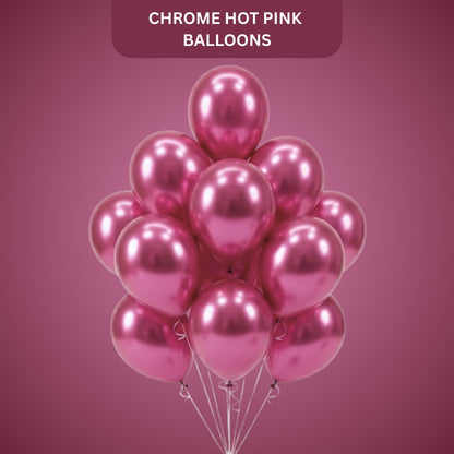 Chrome Hot Pink Premium Latex Balloons 10" - 20PC