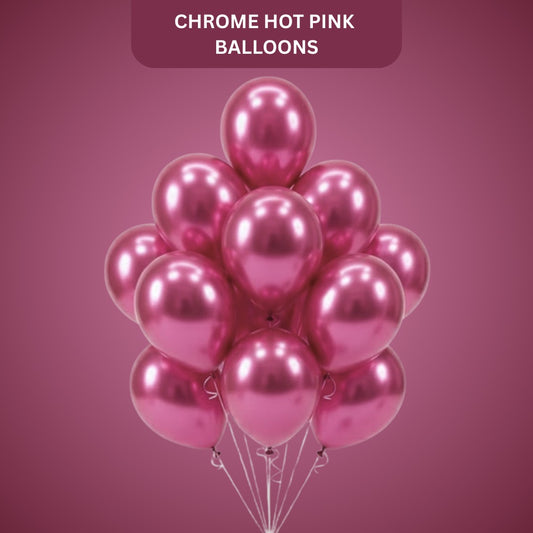 Chrome Hot Pink Premium Latex Balloons 10" - 20PC
