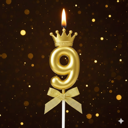 Golden Crown Numerical Candle No. 9