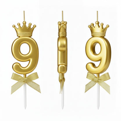 Golden Crown Numerical Candle No. 9