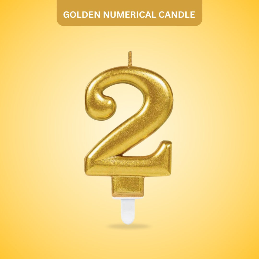 Golden Numerical Candle No. 2 - 3"
