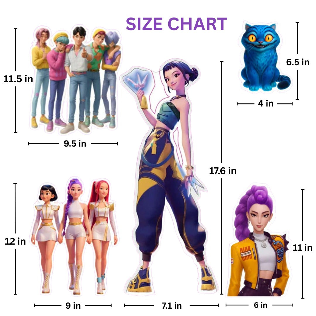kpop demon hunters cutouts size chat