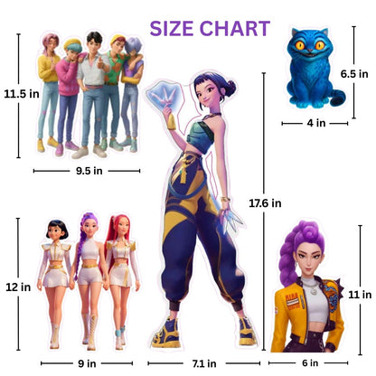 kpop demon hunters cutouts size chat