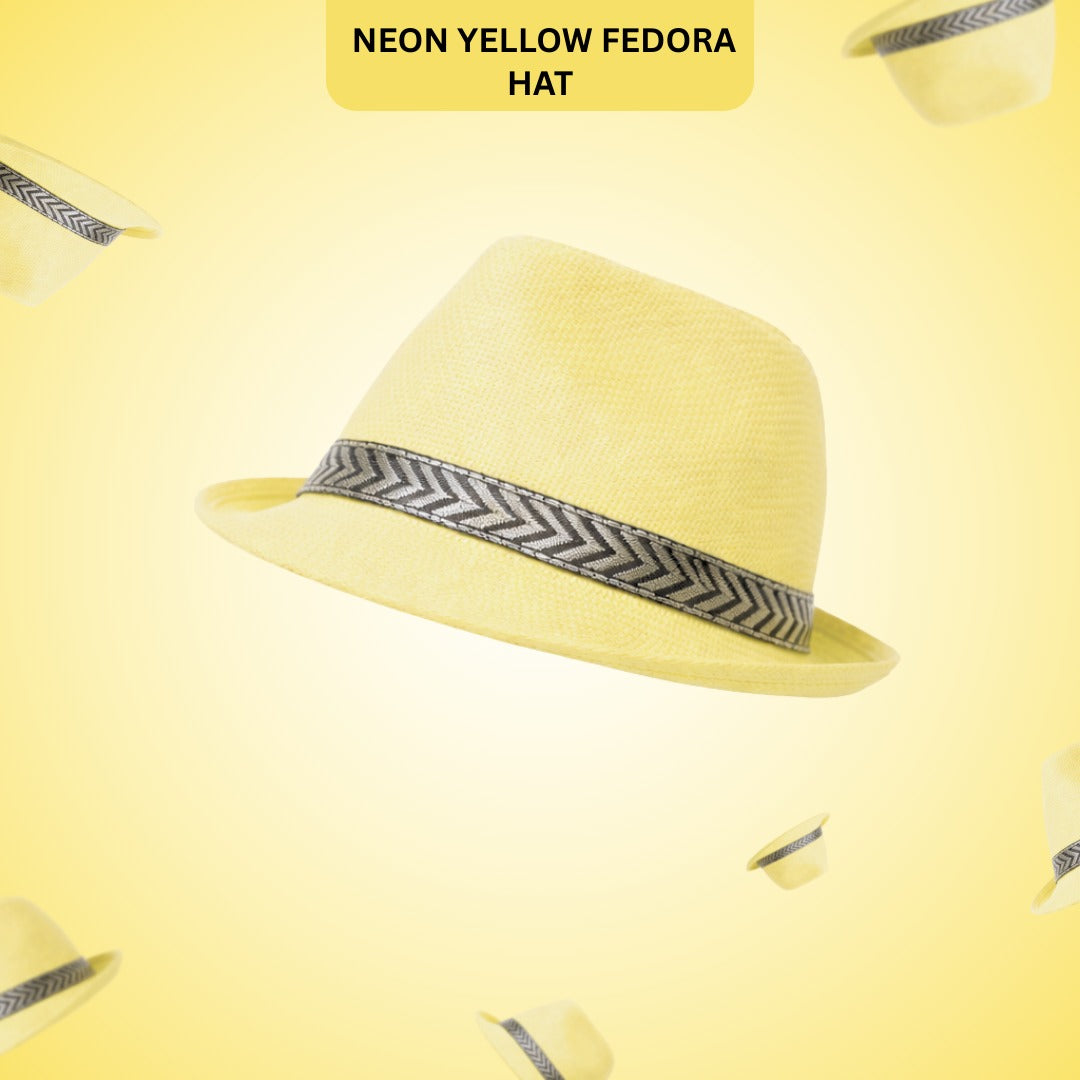 Fedora Hat Neon Yellow