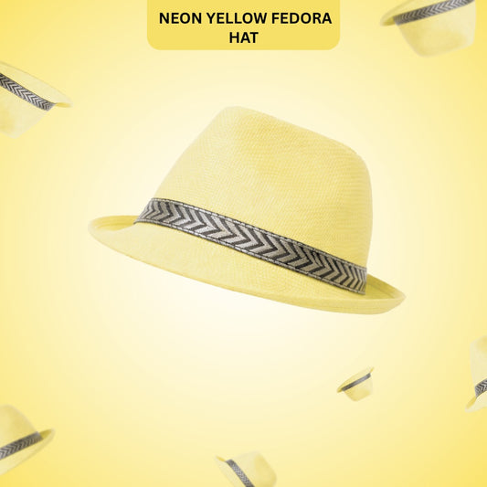 Fedora Hat Neon Yellow
