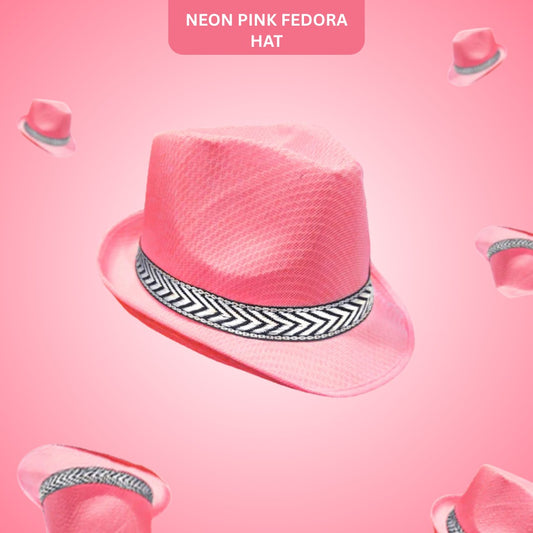 Fedora Hat Neon Pink