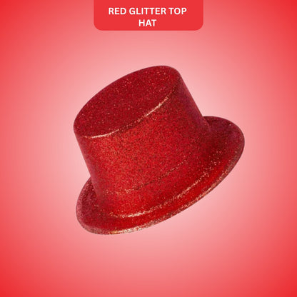 Glitter Top Hat Red for Adults