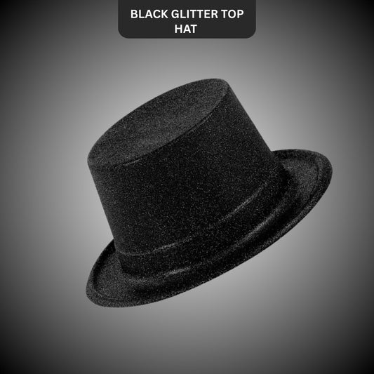 GLITTER TOP HAT BLACK