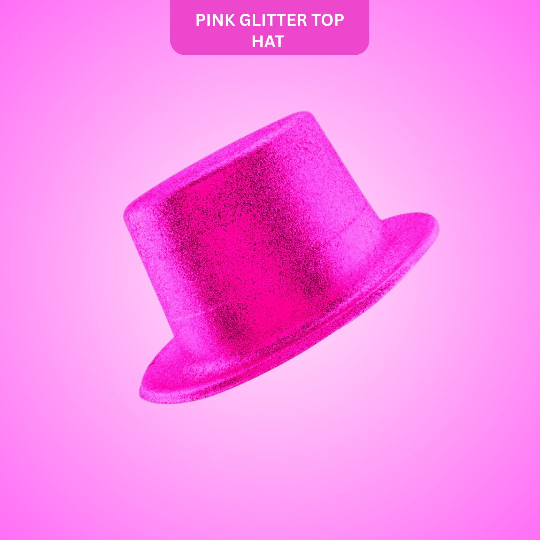 Glitter Top Hat Lrg. Pink