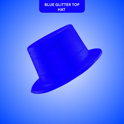 Glitter Top Hat Large Blue