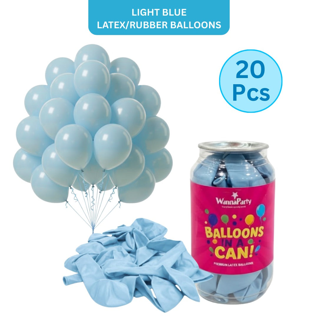 Balloon in a Can Light Blue Latex Balloons (Pack of 20)