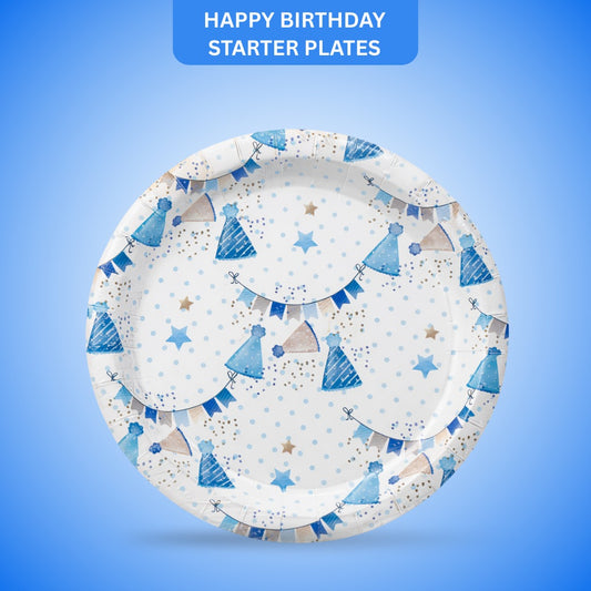 Happy Birthday Gift Boxes and Balloons Starter Plates 9 inches - 8PC