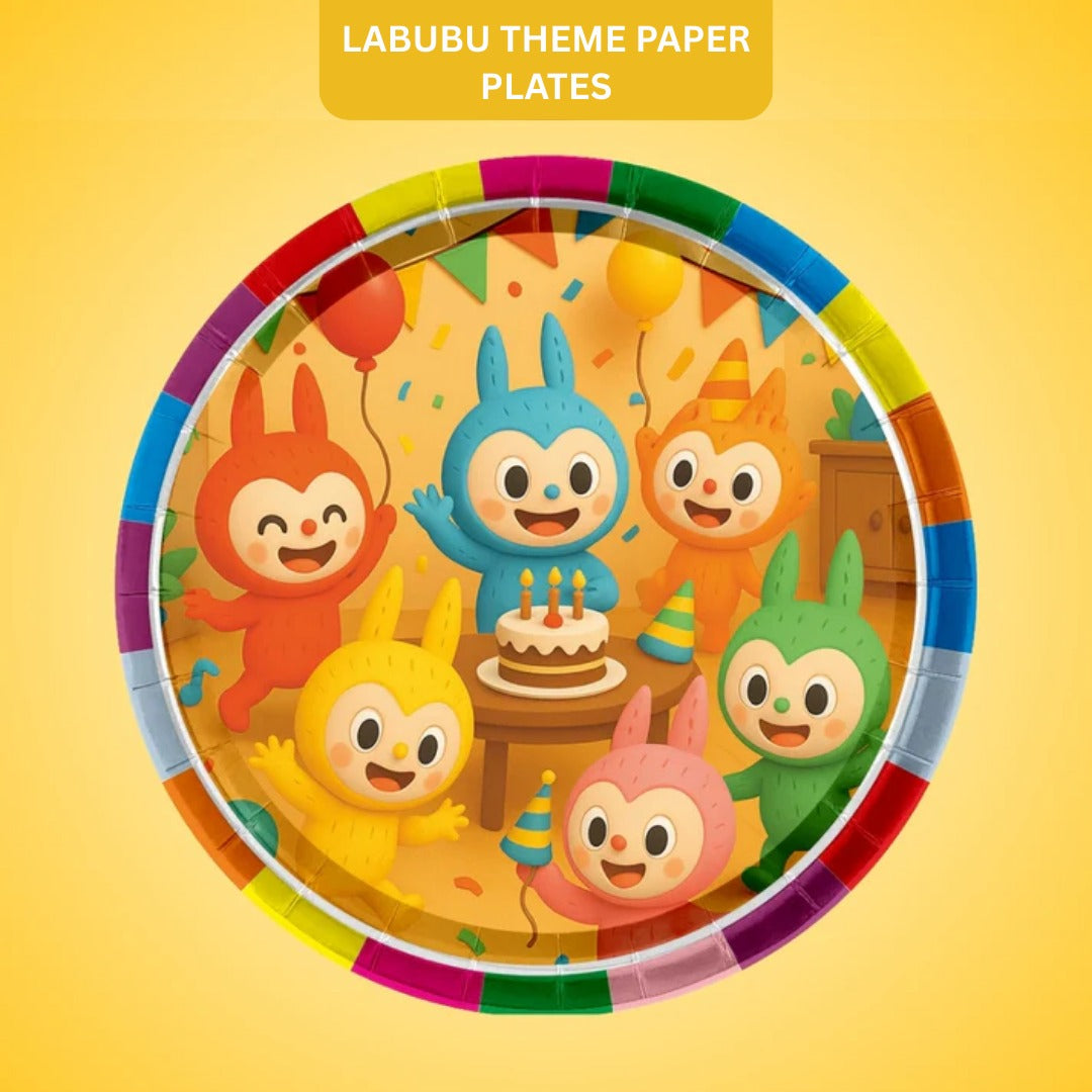 Labubu Theme Party Paper Plates - 9 inches - 8 PC