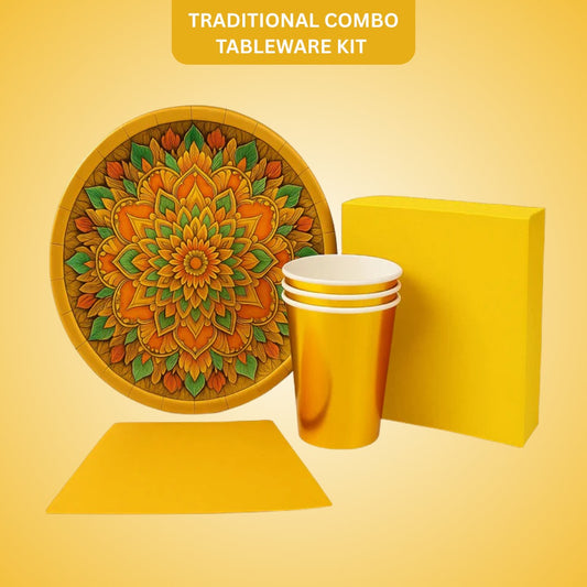 Traditional Festival or Mehendi/Haldi Snacks or Prasad Distribution Plates - 36PC