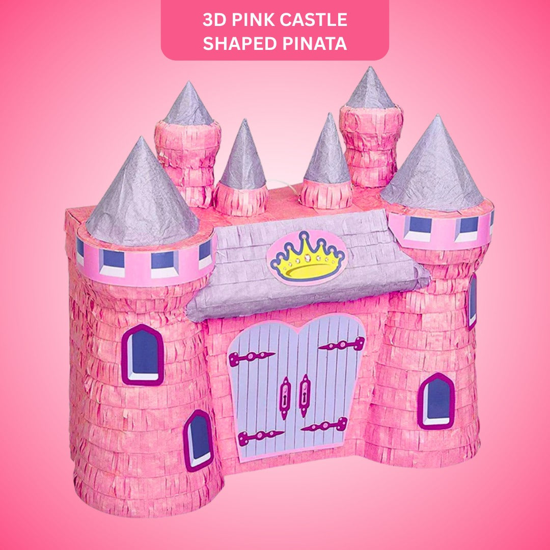 3D Castle Shaped Pink Princess Cake Pinata