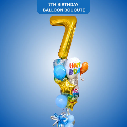 Balloon Bouquet - 7th Birthday (w/Helium Gas)