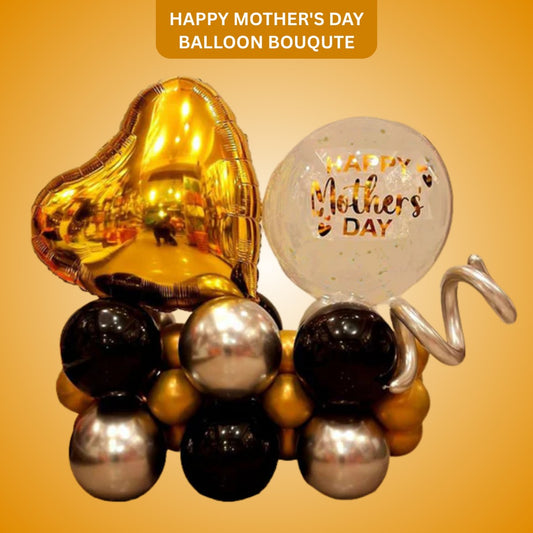 Happy Mother's Day Balloon with Heart Shaped Balloon Bouquet  - Air Filled