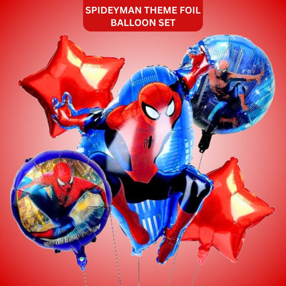 SpideyMan Theme Foil balloon Set - Helium Filled - 5PC