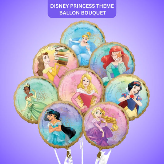 Disney Princess Theme Foil balloon Set - Helium Filled - 8PC