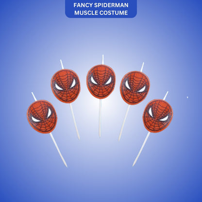 Spiderman Theme Birthday Candles - 5PC