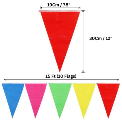 Multicolor Pennant Flag Buntings - Over 6FT