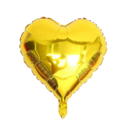Golden Heart Shape Foil Balloon - Helium Quality -18 inches -  1PC