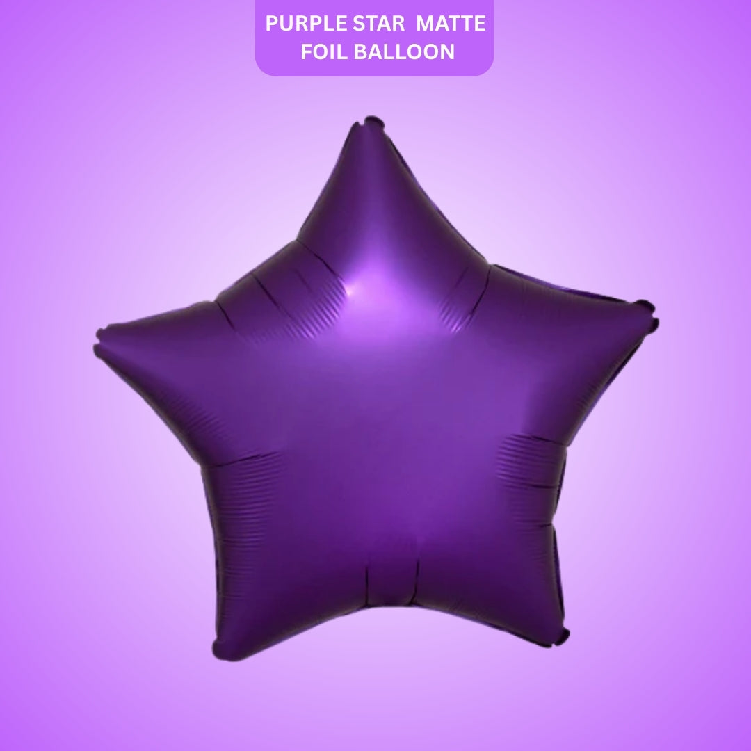 Star Shaped Matte Balloons Purple Color 18"