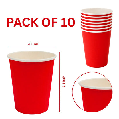 Red Hot/Cold Drinking Paper Cups - 10PC