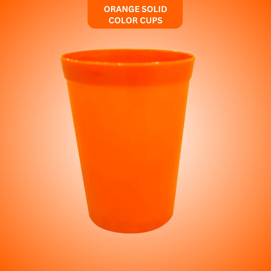 Orange Solid Color Cups 300 ML - 6PC