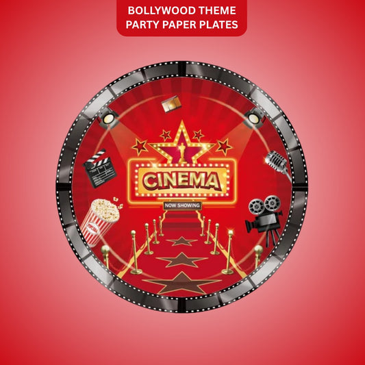 Bollywood Theme Party Paper Plates for Movie Nights - 9 inches - 10PC
