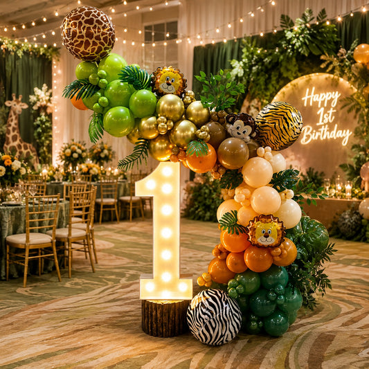 1st Birthday Jungle Theme Set Up