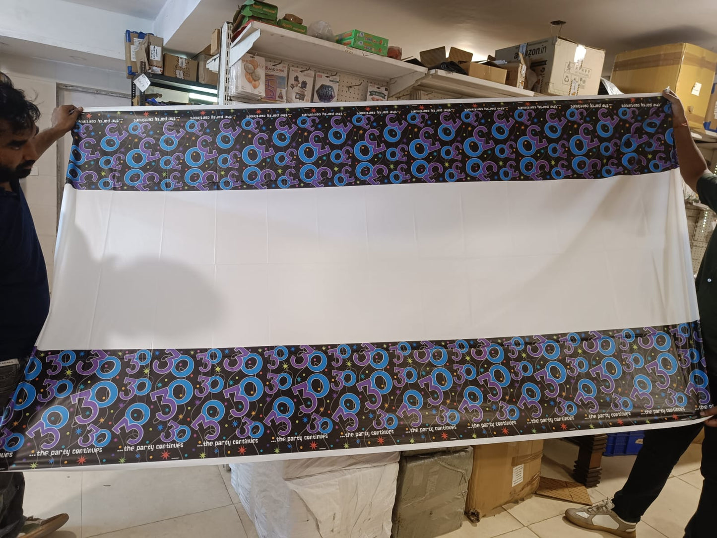 30th Birthday Plastic Tablecover "Party Continues" - 54" x 102" - 1PC