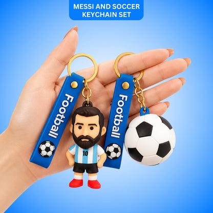 Messi and Soccer Keychain Set - 2PC