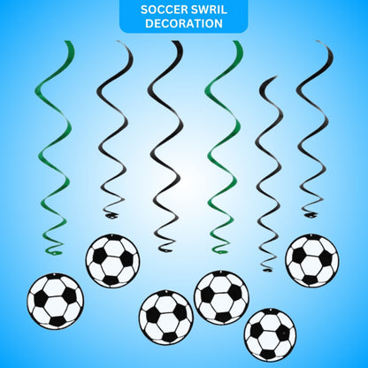 Soccer Swril Decoration - 6PC
